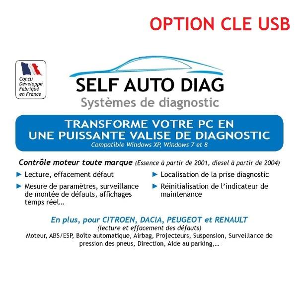 ULTIMATE DIAG ONE Distribué sur clé USB - Interface USB/OBD, compatible avec véhicules de toutes marques depuis 2001