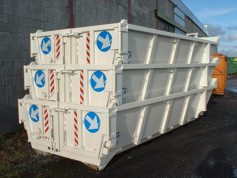 Bennes emboîtables type TPZ - conteneurs pour matériaux lourds, volume 6m³ à 15m³