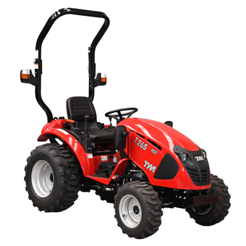Tracteur TYM VLT265HST - Moteur KUKJE 26CV - Transmission HYDRO - 4 roues motrices - Version roues industrielles