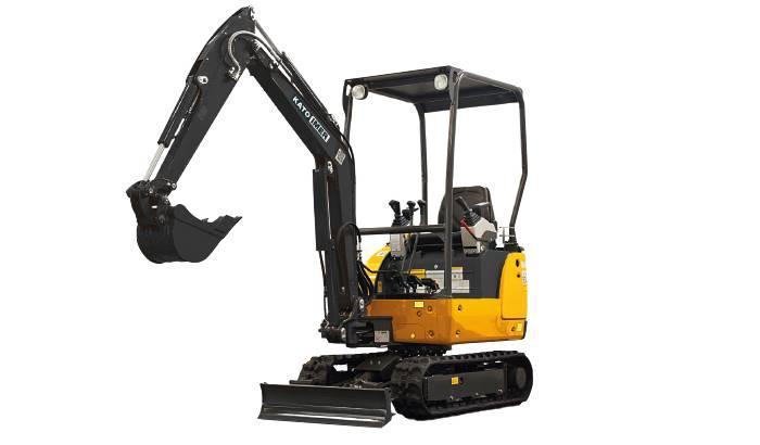 Mini Pelle Neuve KATO IMER 19VXT - Moteur Yanmar 3TNV70, profondeur de creusage 2 460 mm, voie variable 980-1 300 mm