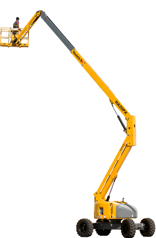 Nacelle articulée Diesel HAULOTTE 32 m - Hauteur de travail 31,8 m, charge 250 kg, 2 personnes