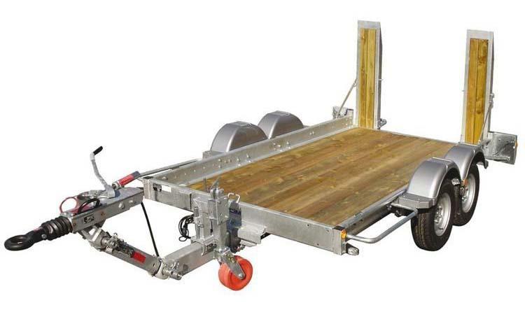 Remorque Porte Engins ECIM PEGD25TA250AF - 2 essieux, 1 850 kg charge utile, plateau 2 550 x 1 400 mm