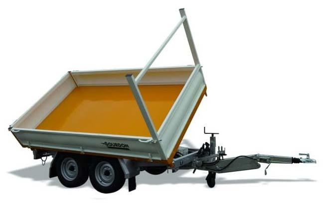 Remorque Benne Basculante GOURDON RB35 PTC 3.5T - 2 essieux, timon hydraulique, 2570 kg charge utile
