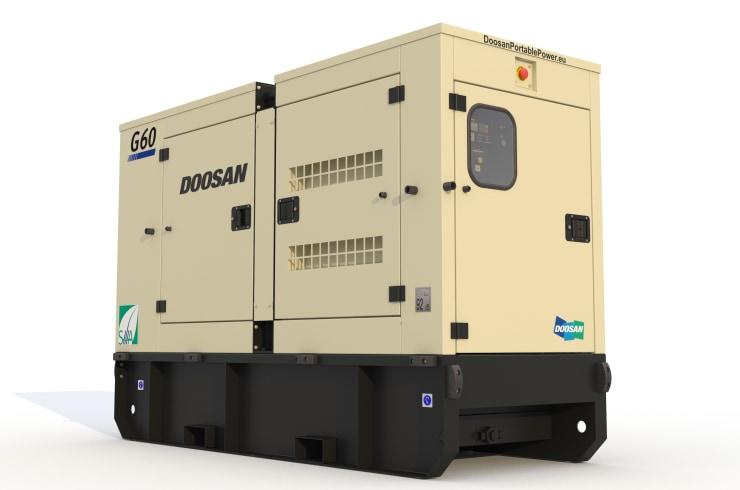 Location Groupe Électrogène Diesel Doosan G60 IIIA 50-60 kVA sur Skid - 230-400 V