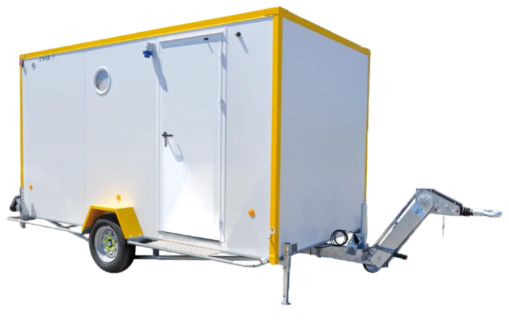 Location Abri roulant isolé électrique 750 kg - CNSE PCD400ELEC - 3,45 m x 1,75 m x 2 m avec WC chimique