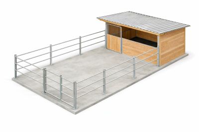 Écurie et paddock en métal galvanisé