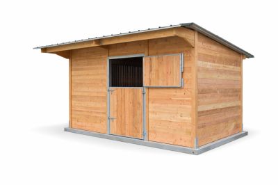 Stalle en bois naturel et métal