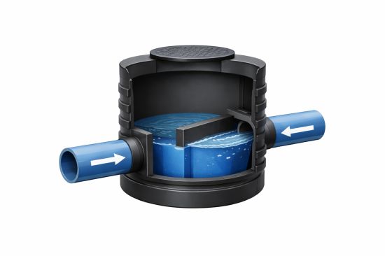 Chambre de trop-plein en plastique noire