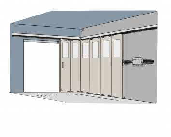 Porte garage sectionnelle - ouverture latérale