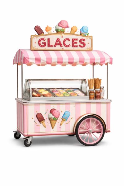 Chariot ambulant pour glaces