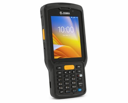 Terminal mobile Zebra sur fond blanc