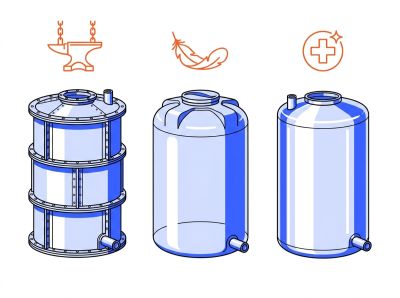 Comparatif matériaux cuve acier PE inox