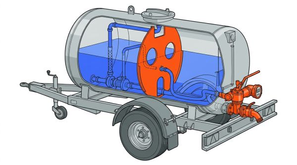 Schéma des composants d'une tonne à eau