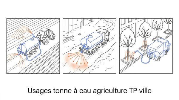 Usages tonne à eau agriculture TP ville