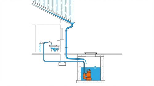 Coupe technique cuve récupération eau pluie