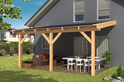 pergola adossée en bois