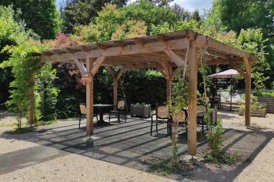 pergola végétalisé en bois