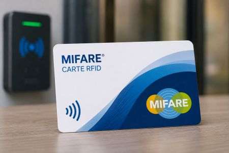 Carte RFID MIFARE sur table moderne