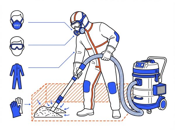 EPI obligatoires pour aspirateur isolant chantier