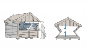 Chalet en bois pliable