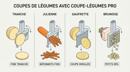 Coupes de légumes avec coupe-légumes pro