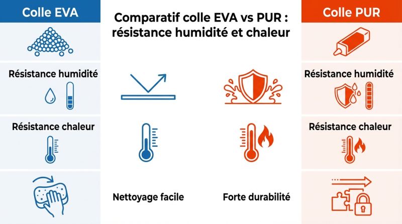 Encollage EVA et encollage PUR