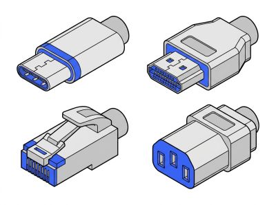 Connecteurs B2B: USB-C, HDMI, RJ45, alimentation