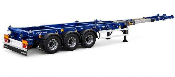 remorque porte conteneur extensible