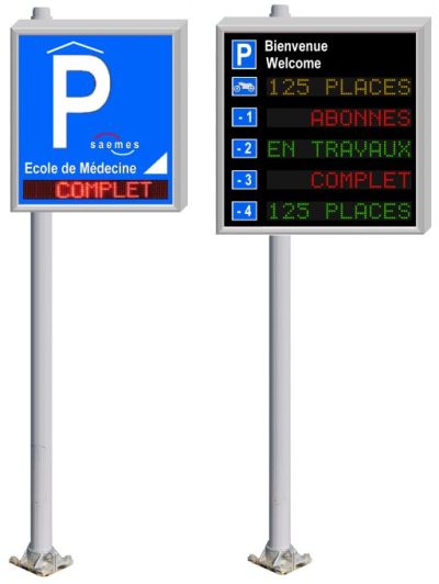 afficheur lumineux de comptage de parking