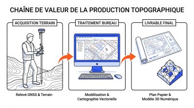 flux de travail topographique : de l'acquisition t