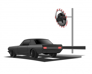 Installation miroir routier