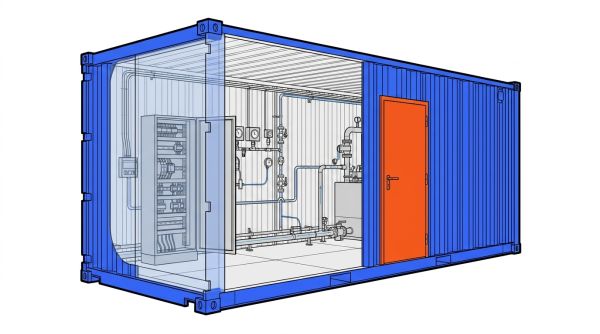 Vue interne container industriel sur mesure