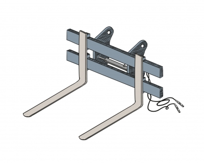 Fourche à palettes déplacement latéral hydraulique