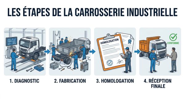 Étapes carrosserie industrielle