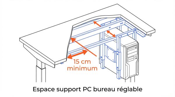 Espace support PC bureau réglable