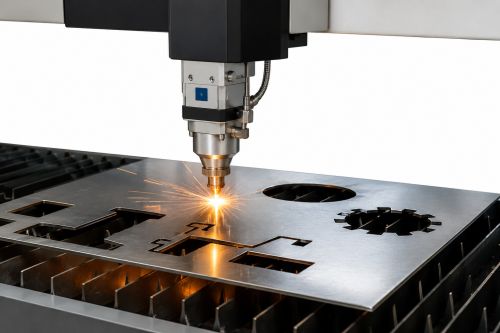 Découpe laser sur métal en action