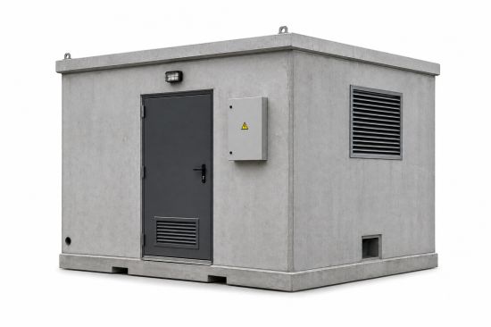 Cabine utilitaire en béton gris