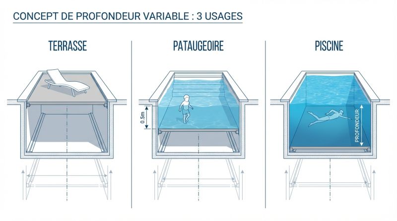 fonctionnement fond mobile piscine