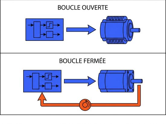 Comparatif pas à pas et servomoteur