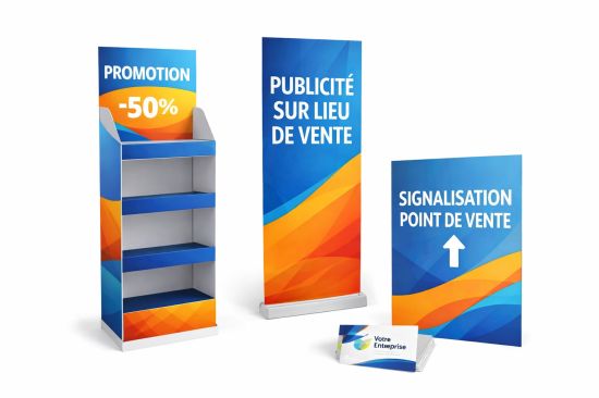 Affichage en carton promotionnel coloré