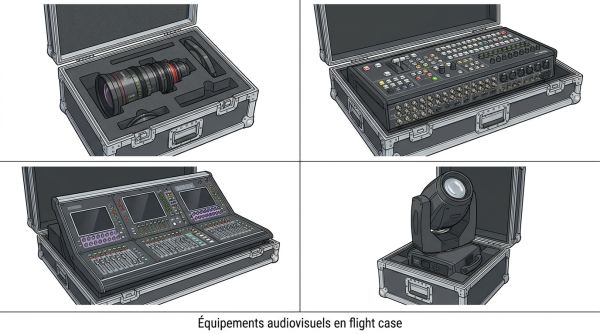 Équipements audiovisuels en flight case
