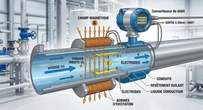 Comment fonctionne un débitmètre électromagnétique ?