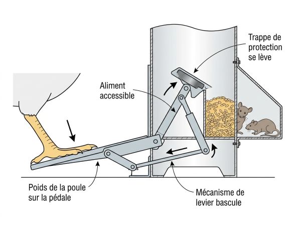 Mangeoire anti-nuisible poule