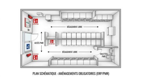 Normes ERP et PMR laverie automatique