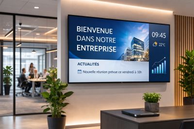 écran d’affichage dynamique en entreprise