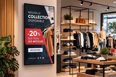 écran d’affichage dynamique en magasin