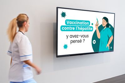 écran d’information dynamique en hôpital