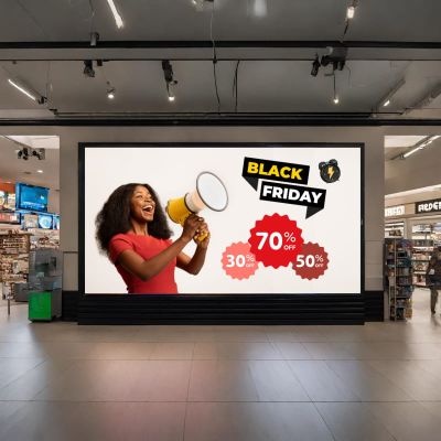 écran dynamique dans un centre commercial