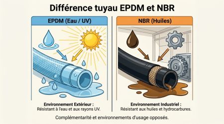 Différence tuyau EPDM et NBR