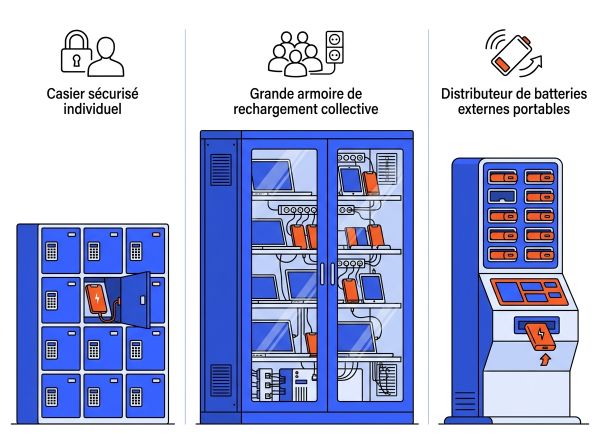Comparatif équipement borne recharge téléphone